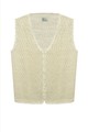 Вʼязана бежева жилетка